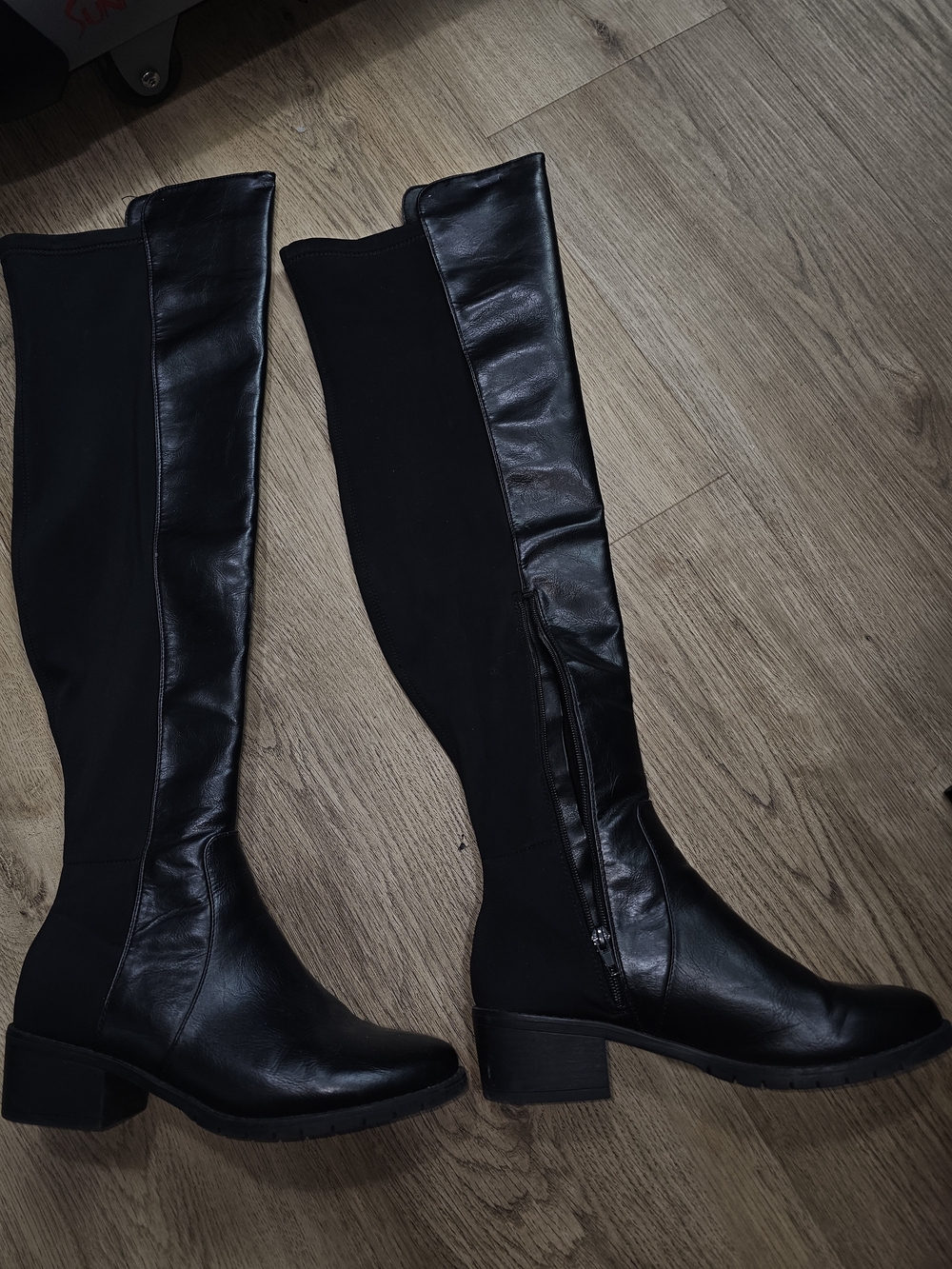 JustFab Black Over-the-Knee Stretch Riding Boots